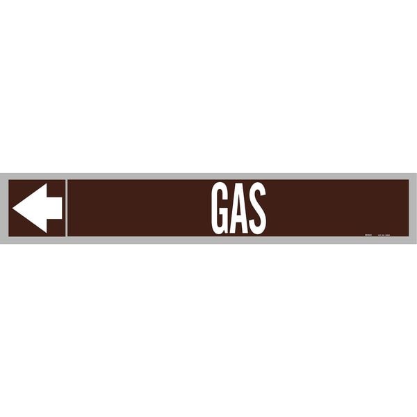 Pipe Marker, Gas, Wht Leg., 2in.Hx12in.W