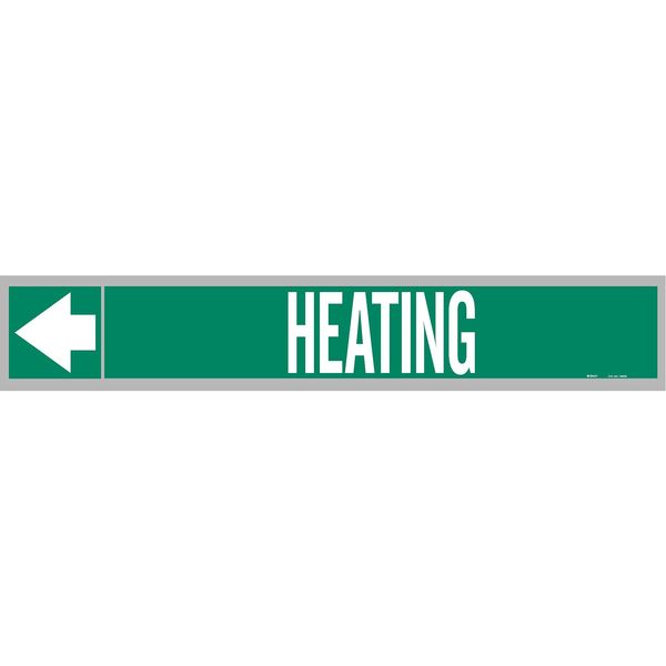 Pipe Marker, Heating, Wht Leg., 1in.Hx8in.W