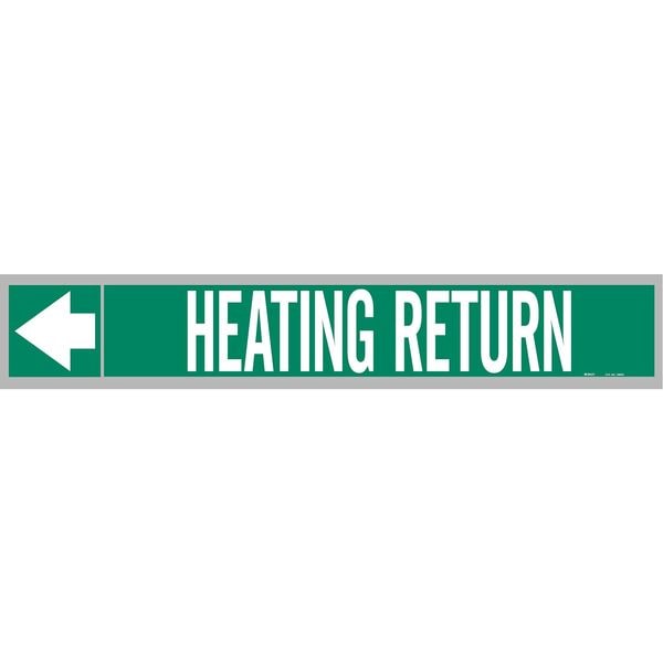 Pipe Marker, Heating Return, Wht Leg., 2inH