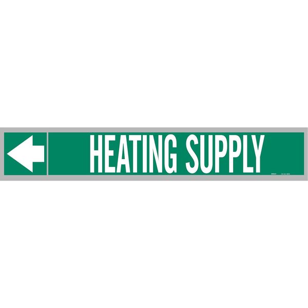 Pipe Marker, Heating Supply, Wht Leg., 2inH