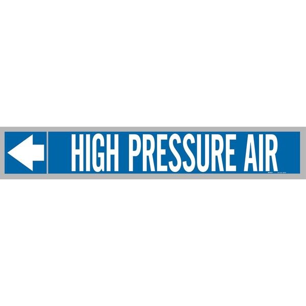 Pipe Marker, High PressAir, Wht Leg., 2in.H