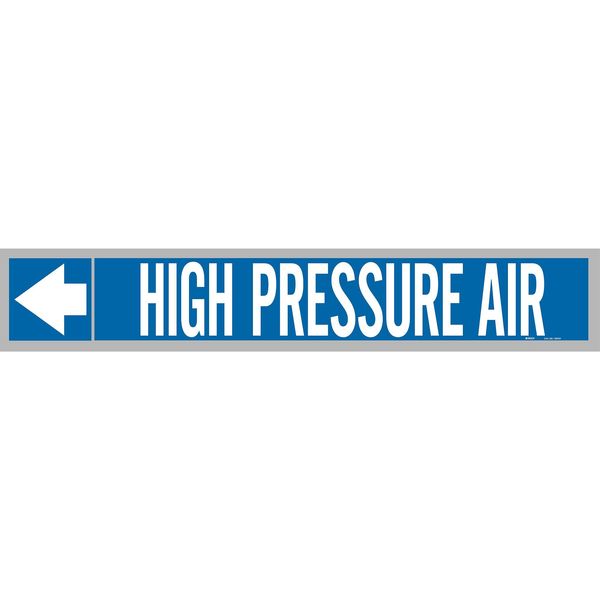 Pipe Marker, High Press Air, Wht Leg., 1inH