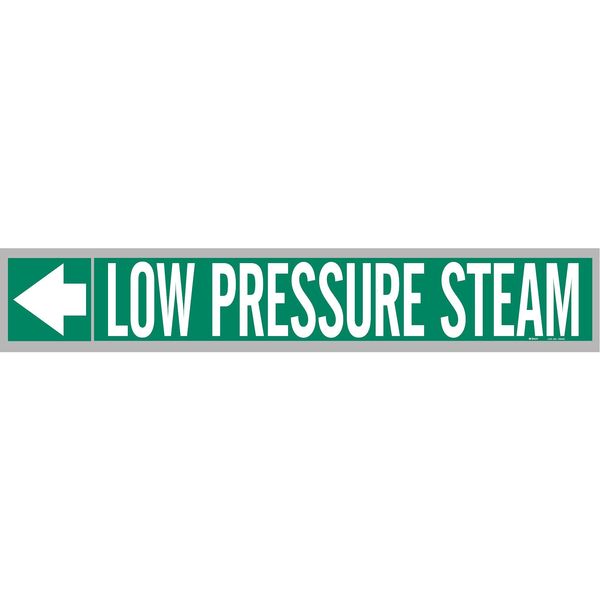Pipe Marker, Low Press Steam, Wht Leg, 1inH