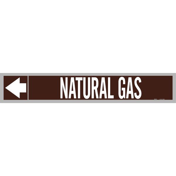 Pipe Marker, Natural Gas, Wht Leg., 2in.H