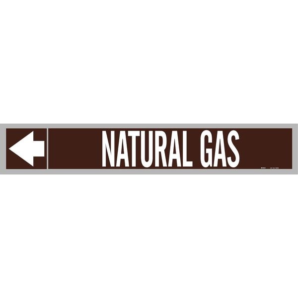 Pipe Marker, Natural Gas, Wht Leg., 1in.H