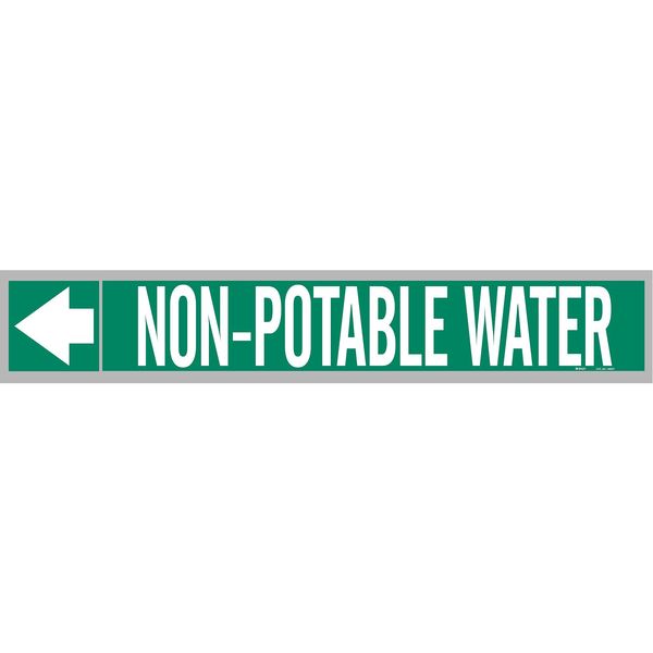 Pipe Marker, Non-Potable Water, 2in.H