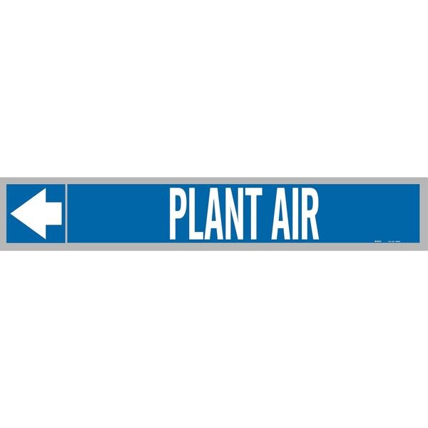 Pipe Marker, Plant Air, Wht Leg., 1inHx8inW
