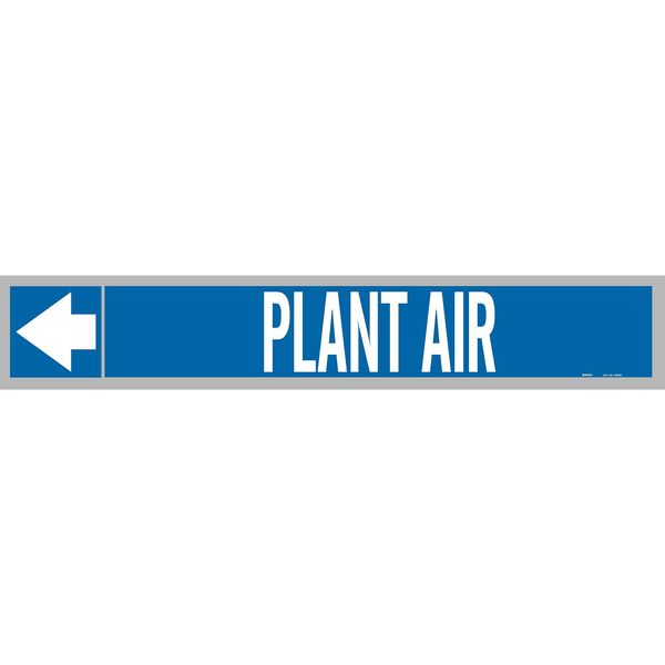 Pipe Marker, Plant Air, Wht Leg., 2in.H