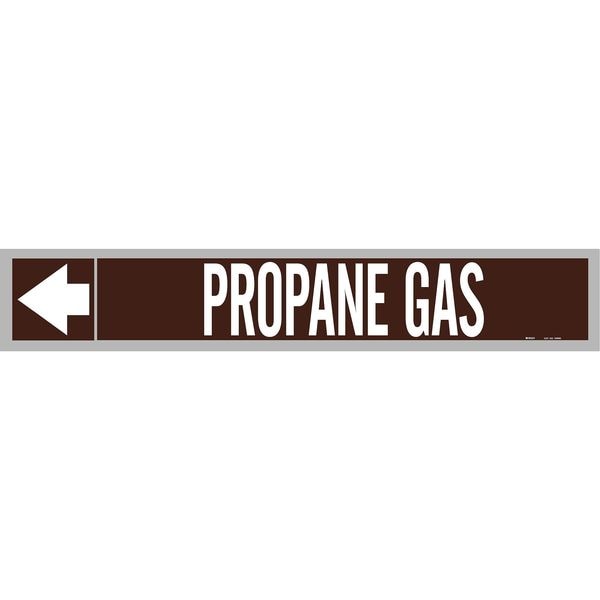 Pipe Marker, Propane Gas, Wht Leg., 2in.H