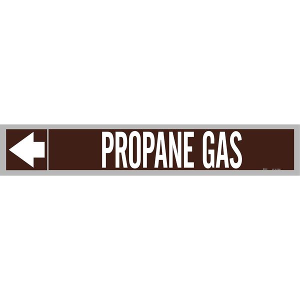 Pipe Marker, Propane Gas, Wht Leg., 1in.H
