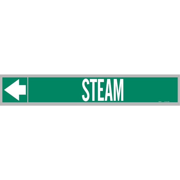 Pipe Marker, Steam, Wht Leg., 2in.Hx12in.W