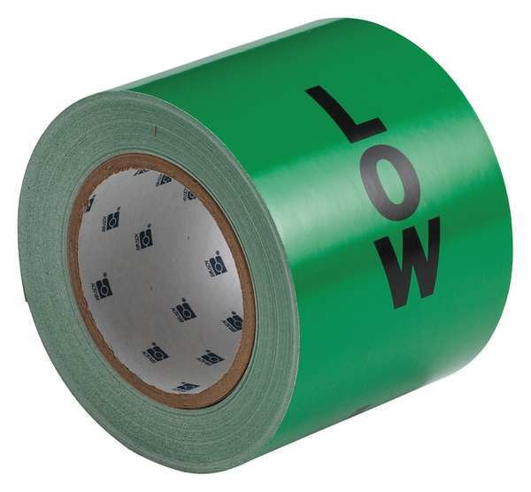 Pipe Marking Tape, Blk/Grn, 4inW, 30 yd.