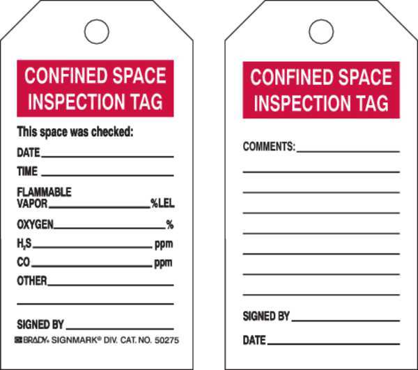 Confined Space Tag, Heavy-Duty Poly, PK25
