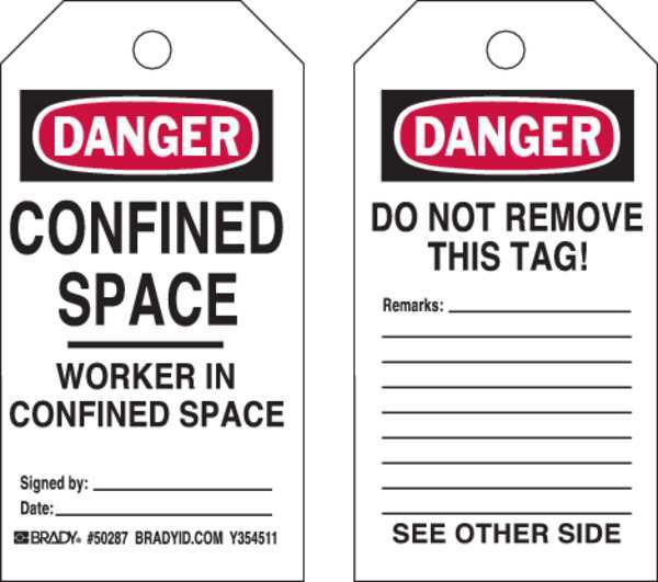 Danger Tag, Worker In, Hvy-Duty Poly, PK25