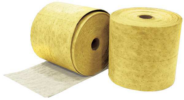 Sorbents, 60 gal. Harsh Chemicals Absorbed, Yellow, Polypropylene