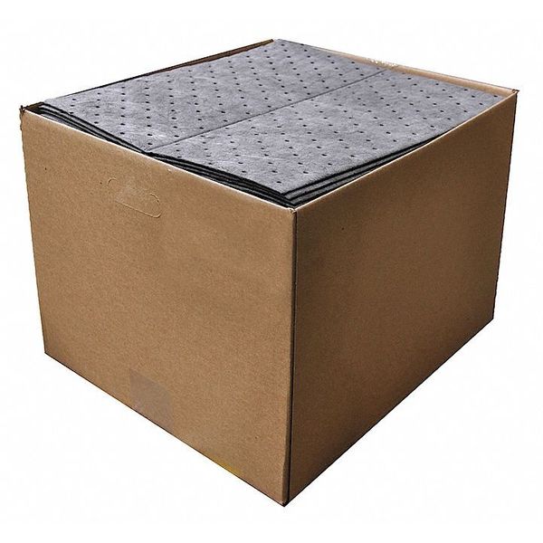 Sorbents, 22 gal/pk, .22 gal/pad, Universal Absorbed, Gray, Polypropylene, 100 PK