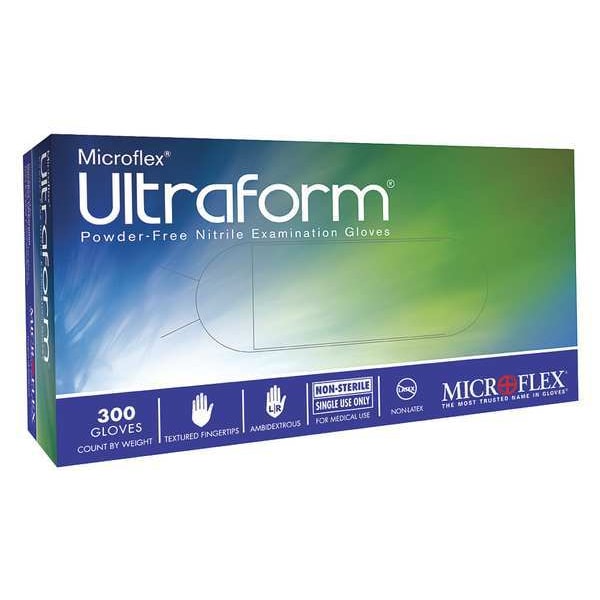 Exam Gloves with ERGOFORM Technology, Nitrile, Powder Free, Cobalt Blue, L, 300 PK