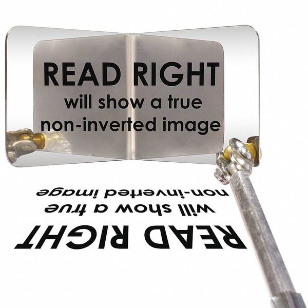 Read Rite Mirror, SS, 2.5x2.5 In, 28.5 L