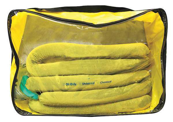 Spill Kit, Chem/Hazmat, Yellow, Number of Components: 25