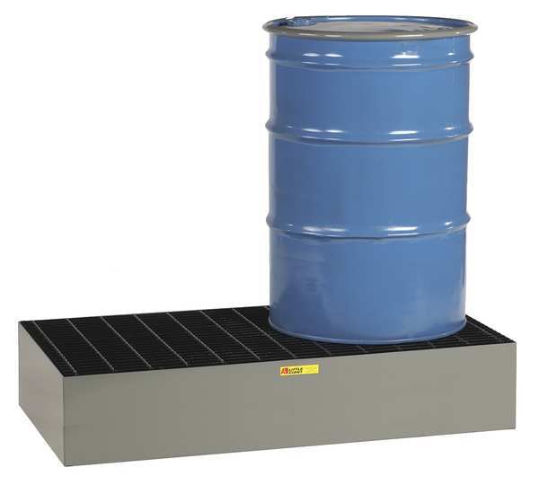 Forkliftable Drum Spill Containment Platform, 66 gal Spill Capacity, 2 Drum, 2,000 lb