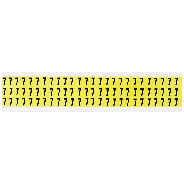 Number Label, 7, Blk On Yllw, 1/2inH