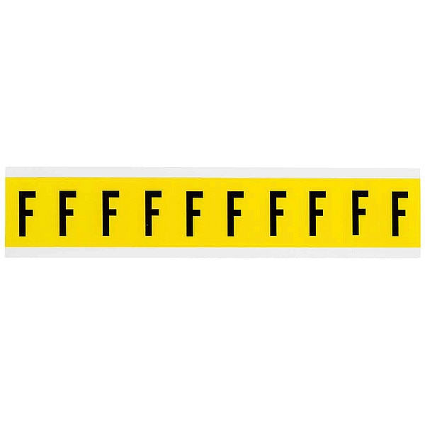 Letter Label, F, Blk On Yllw, 1-1/2inH