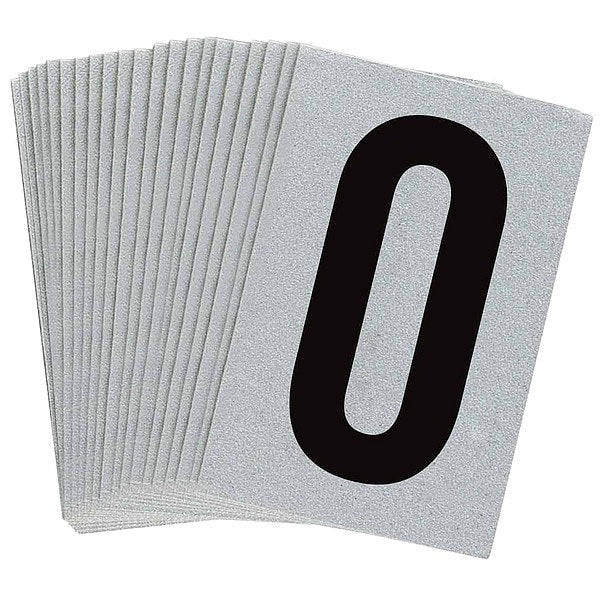 Letter Label, O, Blk On Slvr, 1-1/2inH, PK25