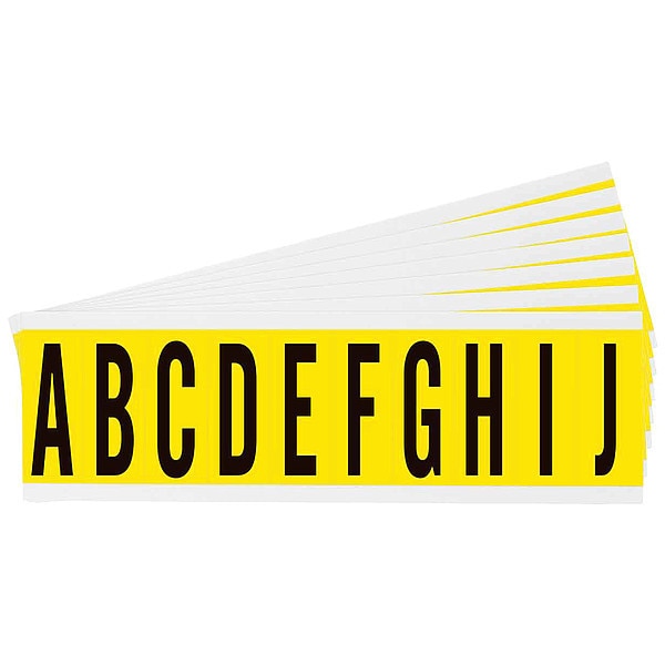Letter Label, A Thru Z, Blk On Yllw, 7/8inW