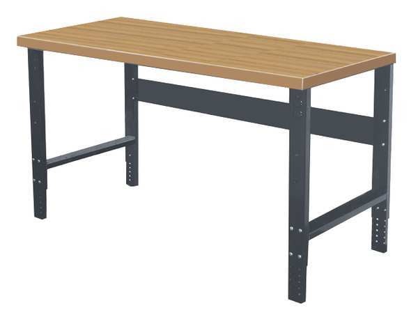 Bolted Heavy-Duty Adjustable Leg Work Benches, Butcher Block, 72