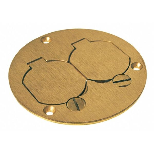 Brass Duplex Cover W/Lift Lid 3 7/8 in W, 3 7/8 in L