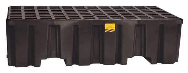 Drum Spill Containment Pallet, 66 gal Spill Capacity, 2 Drum, 4000 lb., Polyethylene