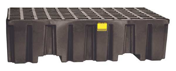 Drum Spill Containment Pallet, 66 gal Spill Capacity, 2 Drum, 4000 lb., Polyethylene