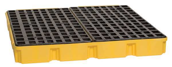 Drum Spill Containment Platform, 60.5 gal Spill Capacity, 4 Drum, 10,000 lb., Polyethylene