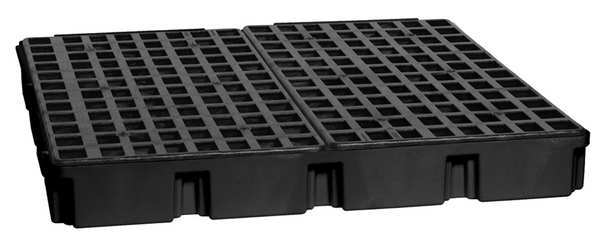 Drum Spill Containment Platform, 60.5 gal Spill Capacity, 4 Drum, 10,000 lb., Polyethylene