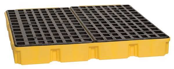 Drum Spill Containment Platform, 60.5 gal Spill Capacity, 4 Drum, 10,000 lb., Polyethylene