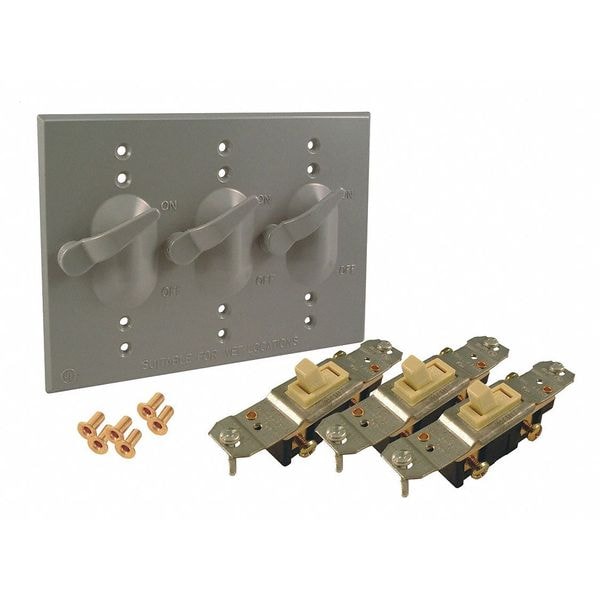 3 -Gang Vertical Weatherproof Cover, 6.406
