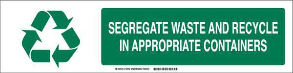 Slider Insert, Alum, Segregate Waste, 6in H