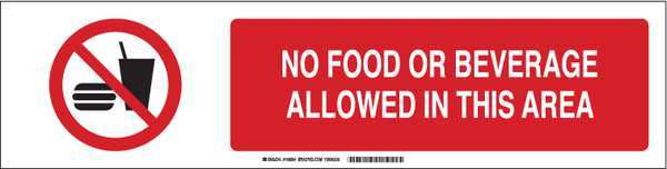 Slider Insert, No Food Allowed In Area