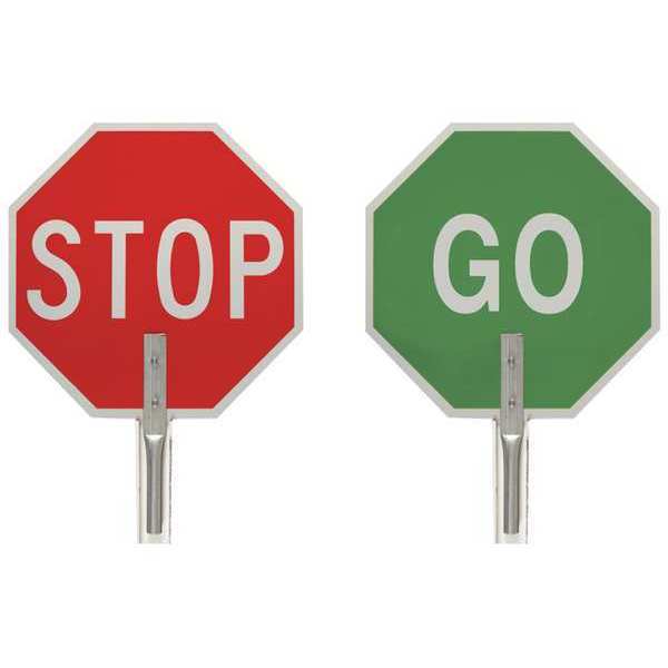 Traffic Paddle Sign, 18 in Aluminum