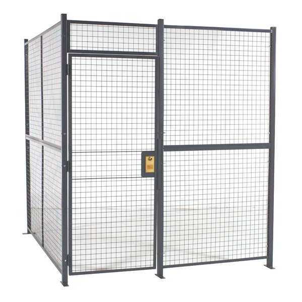 Woven Wire Partition, 4 Sided, hinged door