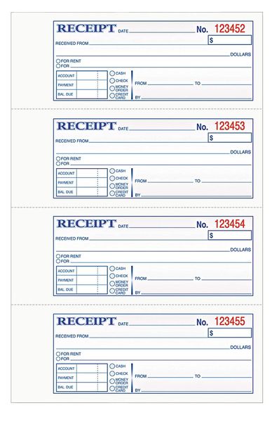 Money And Rent Receipt Books, Duplicate