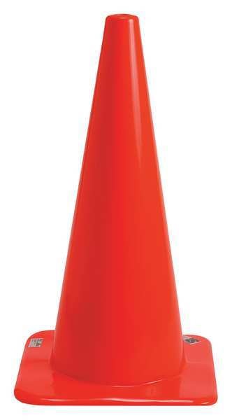 Traffic Cone, Vinyl, 28 in. H, Orange