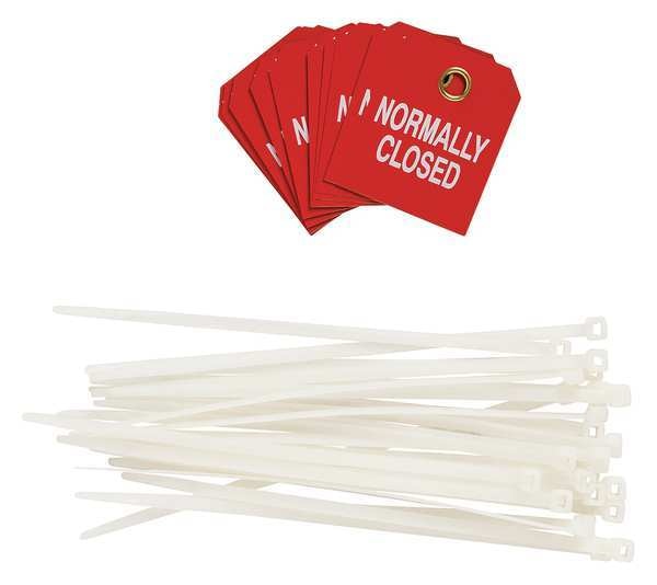 Tag, Normally Closed, White/Red, PK10