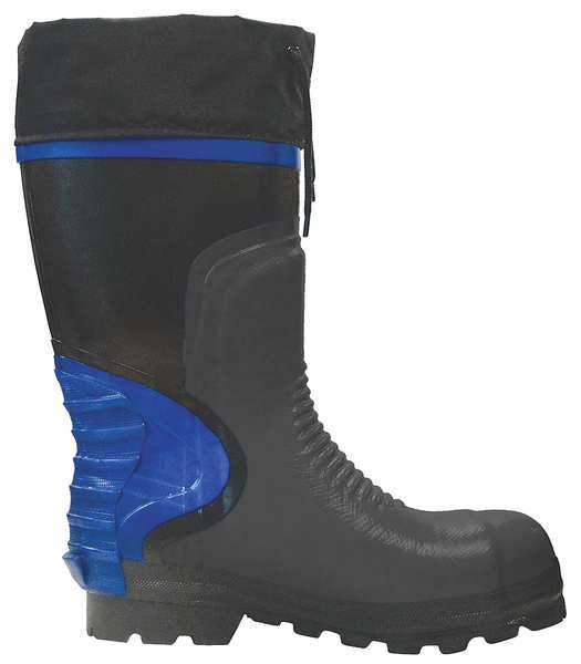 Size 12 Unisex Steel Work boots, Black/Blue