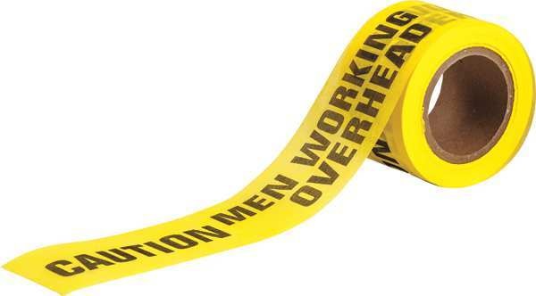 Barricade Tape, Black/Yellow, 150 ft. L