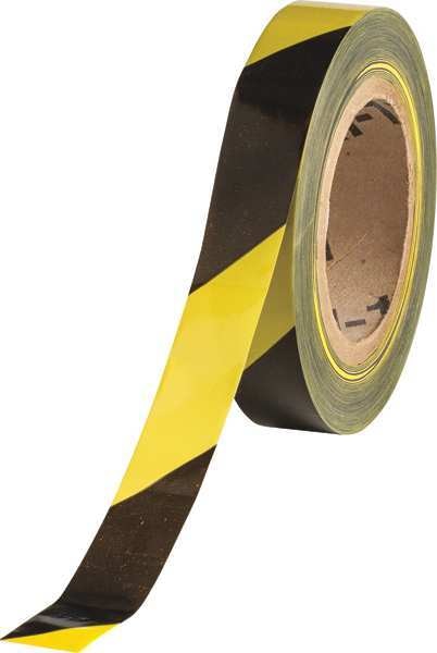 Barricade Tape, Diagonal Stripes, 500 ft L