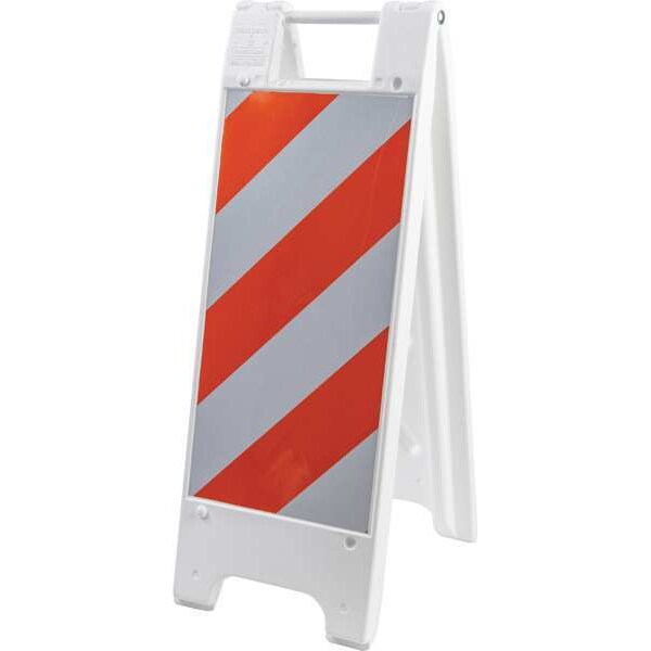 A-Frame Barricade, Rugged Polyethylene, 36 in H, 3 in L, 13 in W, White
