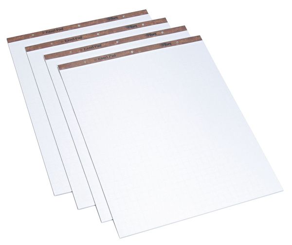 Easel Pad, 1 In Sq, 27 x 34 In, White, PK4