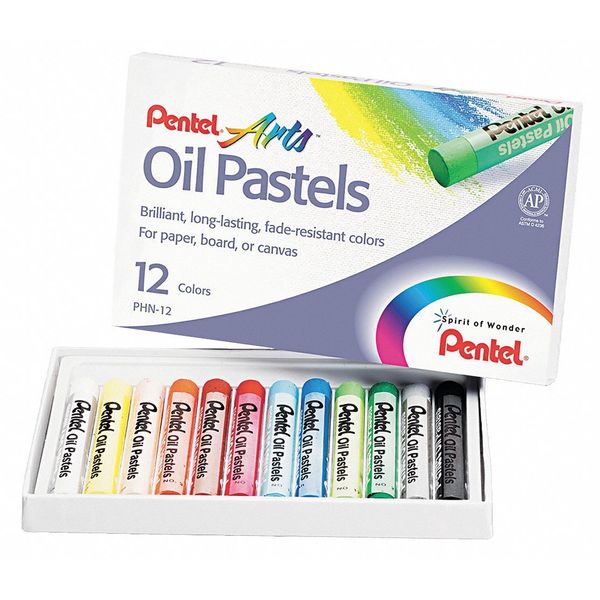 Oil Pastel Set w/Carrying Case, 12 Pc