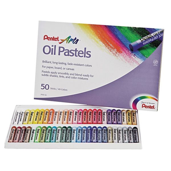 Oil Pastel Set w/Carrying Case, 50 Pc